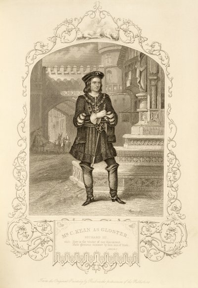 Mr C. Kean jako Gloster, dějství I, scéna 1, v Richard III, William Shakespeare (1564-1616) od Alexander Reid